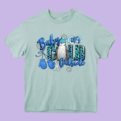Baby Its Cold Outside Heavy Core Tee Designed By Cowgirlartshop