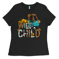 Black wild child kids car Ladies Tee - OliviaCreatesArt