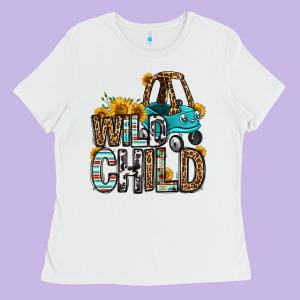 Wild Child Kids Car Ladies Tee Designed By Oliviacreatesart