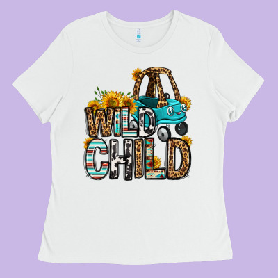 Wild Child Kids Car Ladies Tee Designed By Oliviacreatesart