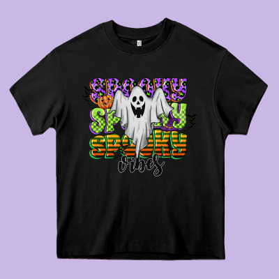 Spooky Spooky Spooky Vibes Heavy Core Tee Designed By Cowgirlartshop