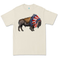 American Bison With Indian Headdress Premium Tee | Teevron