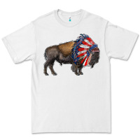 White american bison with indian headdress Premium Tee - RanaPortraitStore