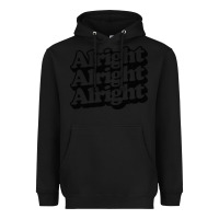 Black alright alright alright Heavyweight Hoodie - baoMotion