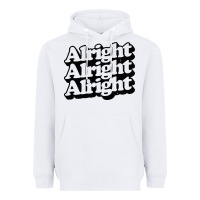 White alright alright alright Heavyweight Hoodie - baoMotion