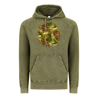 Vintage Olive camouflage and leopard patch Vintage Hoodie - BundleAndBundleShop