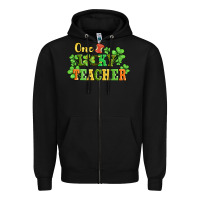Black one lucky teacher Zipper Hoodie - AdoDesignShop