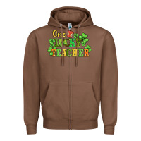 Chestnut one lucky teacher Zipper Hoodie - AdoDesignShop