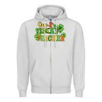 Dove Grey one lucky teacher Zipper Hoodie - AdoDesignShop