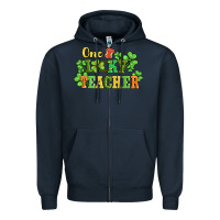Navy one lucky teacher Zipper Hoodie - AdoDesignShop
