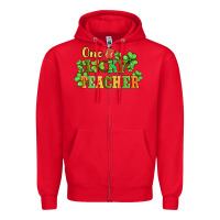 Red one lucky teacher Zipper Hoodie - AdoDesignShop