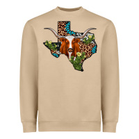 Mushroom longhorn texas map Heavyweight Sweatshirt - AdoDesignShop