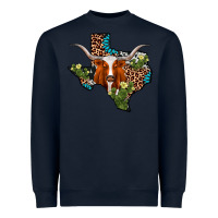 Navy longhorn texas map Heavyweight Sweatshirt - AdoDesignShop