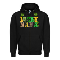 Black one lucky mama Zipper Hoodie - AdoDesignShop