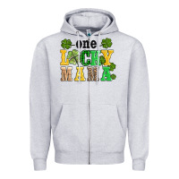 Heather Grey one lucky mama Zipper Hoodie - AdoDesignShop