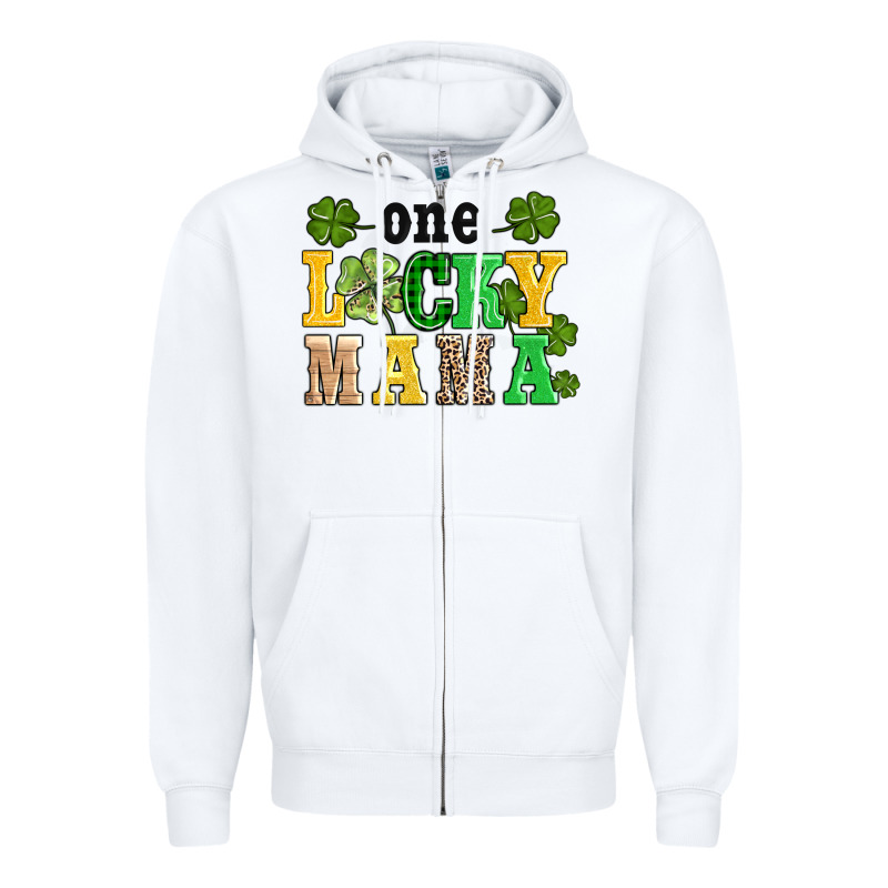 One Lucky Mama Zipper Hoodie by AdoDesignShop | Teevron