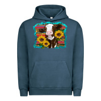 Pigment Midnight Navy western cow sunflowers serape leopard Urban Hoodie - RanaPortraitStore