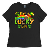 Black St. Patrick's Have a lucky day Ladies Tee - OliviaCreatesArt