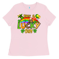 Bubblegum Pink St. Patrick's Have a lucky day Ladies Tee - OliviaCreatesArt