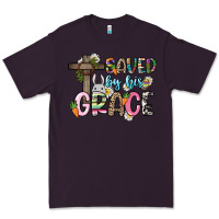 Plum Saved by his grace Easter Day Premium Tee - HowdyJamesFarm
