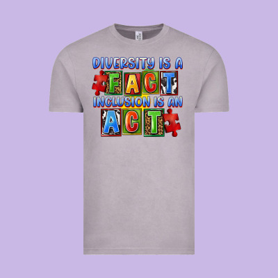 Diversity Is A Fact Inclusion Is An Act Vintage Tee Designed By Fadigitalartstudio