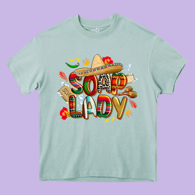 Cinco De Mayo Soap Lady Heavy Core Tee Designed By Cowgirlartshop