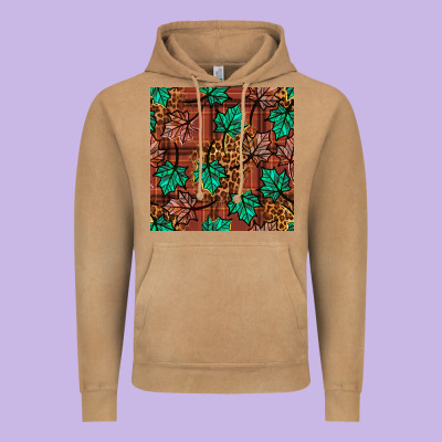 Fall Leaves Seamless Pattern Vintage Hoodie Designed By Bundleandbundleshop