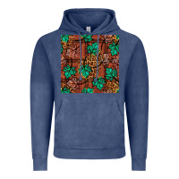 Vintage Denim fall leaves seamless pattern Vintage Hoodie - BundleAndBundleShop