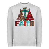 Heather Grey cross and christmas trees Heavyweight Sweatshirt - AdoDesignShop