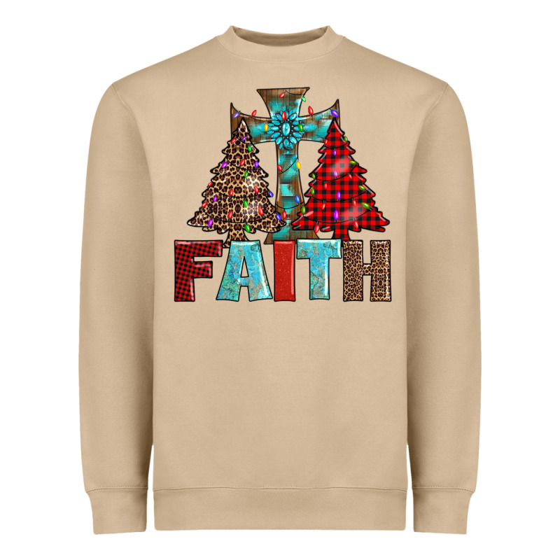 Cross And Christmas Trees Heavyweight Sweatshirt by AdoDesignShop | Teevron