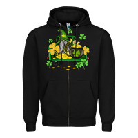 Black st patricks truck and gnome Zipper Hoodie - AdoDesignShop