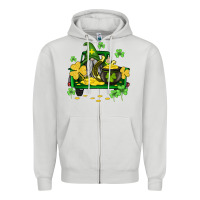 Dove Grey st patricks truck and gnome Zipper Hoodie - AdoDesignShop