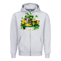 Heather Grey st patricks truck and gnome Zipper Hoodie - AdoDesignShop