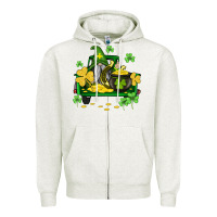 Oatmeal Heather st patricks truck and gnome Zipper Hoodie - AdoDesignShop