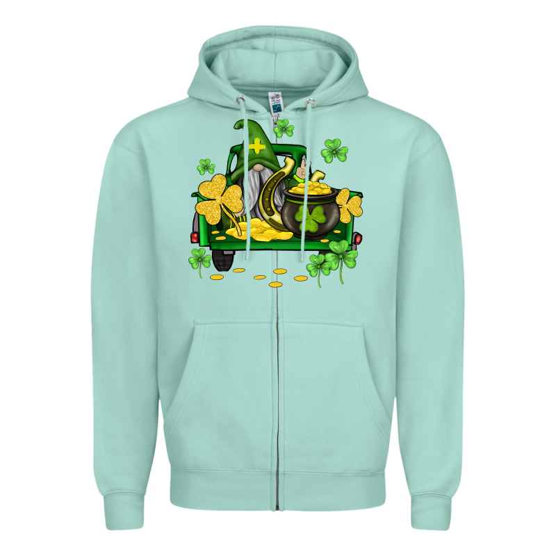St Patricks Truck And Gnome Zipper Hoodie by AdoDesignShop | Teevron