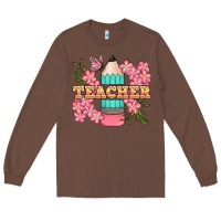 Chestnut teacher floral pencil Long Sleeve Tee - BundleAndBundleShop