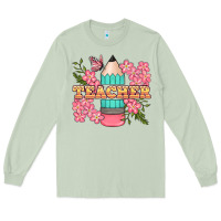 Matcha teacher floral pencil Long Sleeve Tee - BundleAndBundleShop