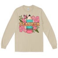 Mushroom teacher floral pencil Long Sleeve Tee - BundleAndBundleShop
