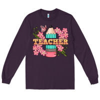 Plum teacher floral pencil Long Sleeve Tee - BundleAndBundleShop