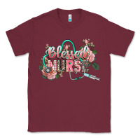 Burgundy Blessed Nurse Classic Tee - CowGirlArtShop
