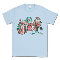 Dusty Blue Blessed Nurse Classic Tee - CowGirlArtShop