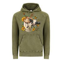 Vintage Olive Black And White Cow Coffee Vintage Hoodie - FaDigitalArtStudio