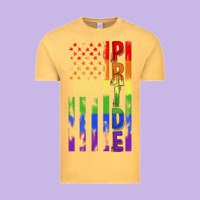 Lgbtq Pride American Flag Vintage Tee Designed By Fadigitalartstudio