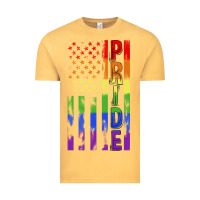 Vintage Mustard lgbtq pride american flag Vintage Tee - FaDigitalArtStudio