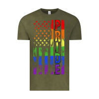 Vintage Olive lgbtq pride american flag Vintage Tee - FaDigitalArtStudio