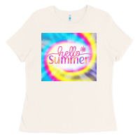 Bone Hello Summer Tie Dye Tumbler Ladies Tee - CowCowDesign