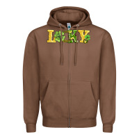Chestnut lucky horseshoe and four leaf clover Zipper Hoodie - AdoDesignShop