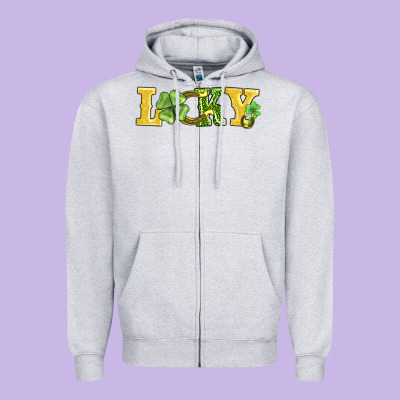 Lucky Horseshoe And Four Leaf Clover Zipper Hoodie Designed By Adodesignshop