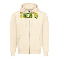 Sandshell lucky horseshoe and four leaf clover Zipper Hoodie - AdoDesignShop