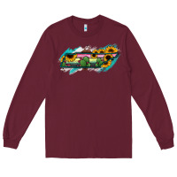Burgundy Tennessee Map Sunflower Cactus Serape Long Sleeve Tee - RanaPortraitStore